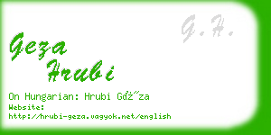 geza hrubi business card